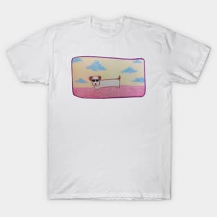 Doge sunglasses, Character dog, Pencil color drawing T-Shirt